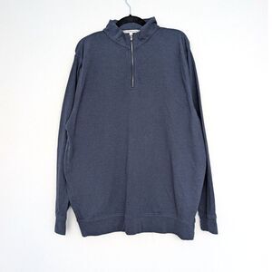 Peter Millar Cotton Preppy High Neck Quarterzip Pullover Sweatshirt Sz XL